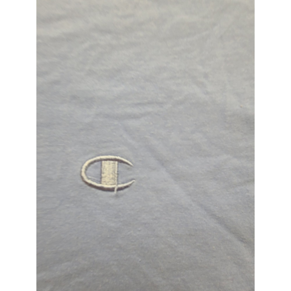 Champion Men's 2XL Short Sleeve TShirt Light Blue Crew Neck Embroidered Logo Tee - Picture 4 of 14
